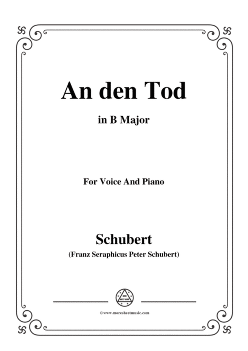 Schubert-An den Tod,in B Major,for Voice&Piano image number null
