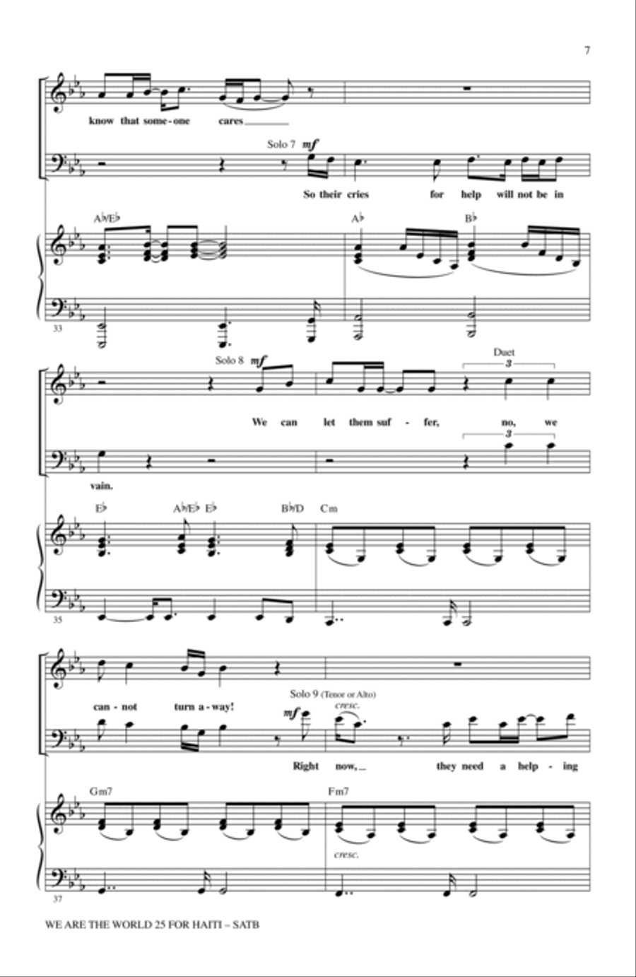 We Are The World 25 For Haiti 4-Part scores gallery preview page 6