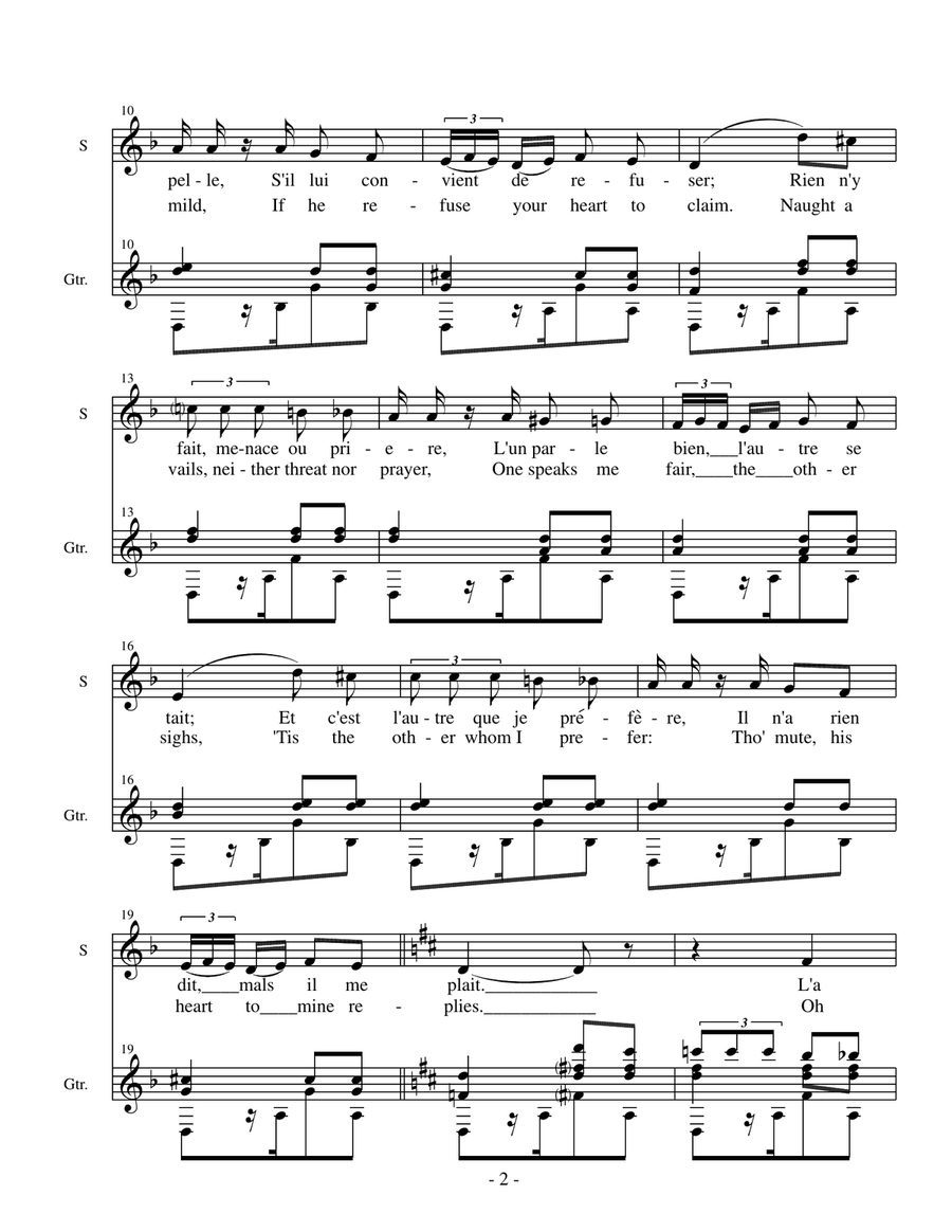 Habanera (from the opera Carmen by Georges Bizet) arr. for soprano voice and classical guitar Acoustic Guitar scores gallery preview page 3