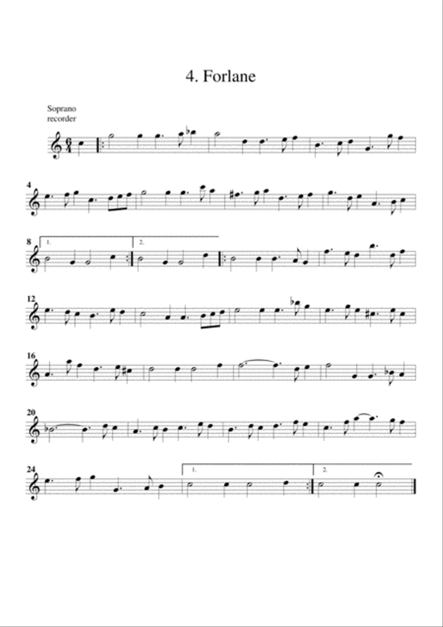 Suite for orchestra no.1, BWV 1066 (arrangement for 4 recorders) Recorder scores gallery preview page 6