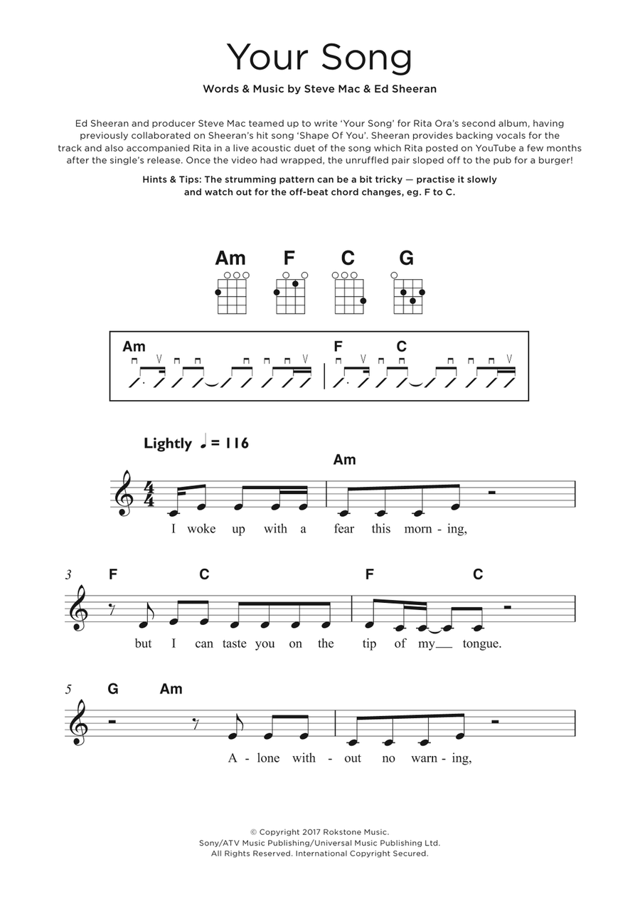 Your Song Your Song Ukulele scores gallery preview page 1