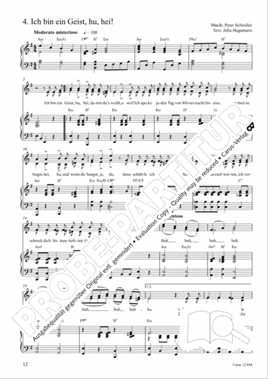 Gruselmonsterzaubersongs. Heft II Children's Choir scores gallery preview page 13