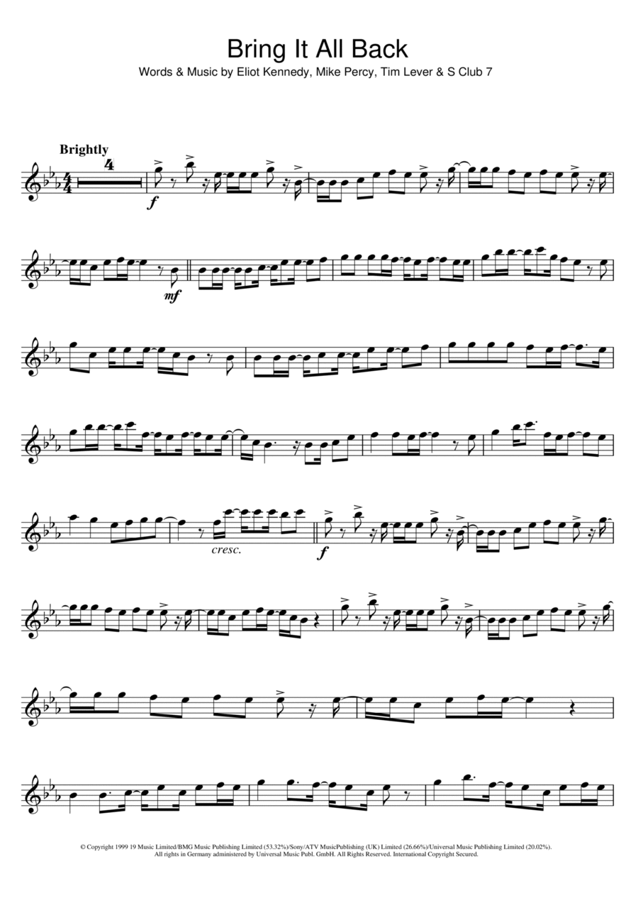 Bring It All Back Bring It All Back Flute Solo scores gallery preview page 1