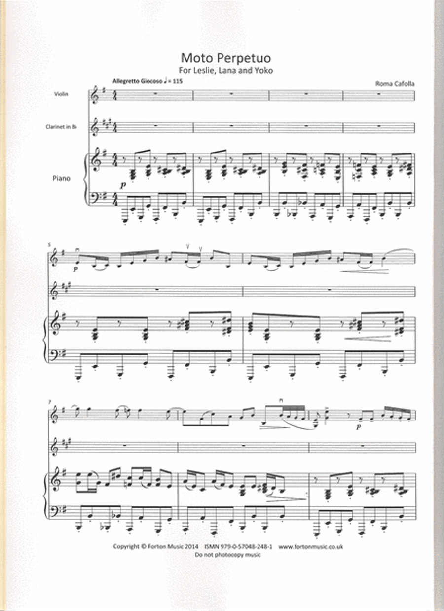 Moto Perpetuo Moto Perpetuo Clarinet scores gallery preview page 2