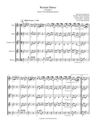 Russian Dance ("Trepak") (from "The Nutcracker Suite") (F) (Woodwind Quintet - 1 Flute, 1 Oboe, 1 Cl