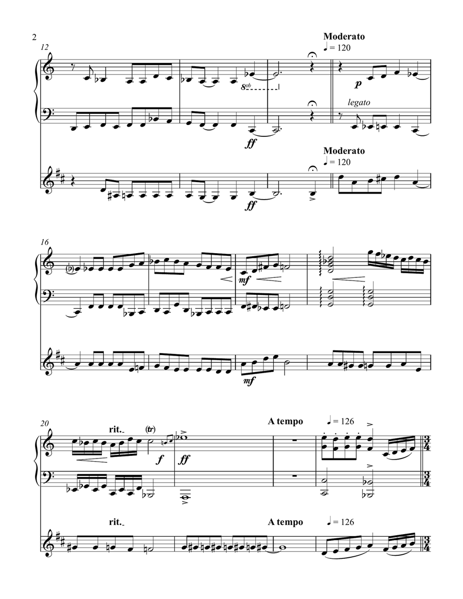 Duet for Piano and B-flat Clarinet Woodwind Duet scores gallery preview page 2