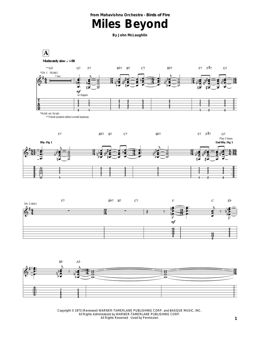 Miles Beyond Acoustic Guitar scores gallery preview page 1