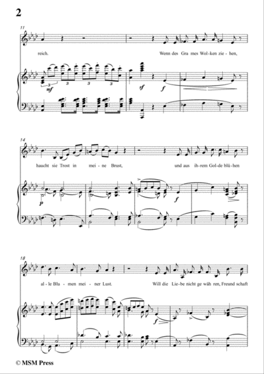 Schubert-Des Sängers Habe,in A flat Major,for Voice&Piano Voice scores gallery preview page 4