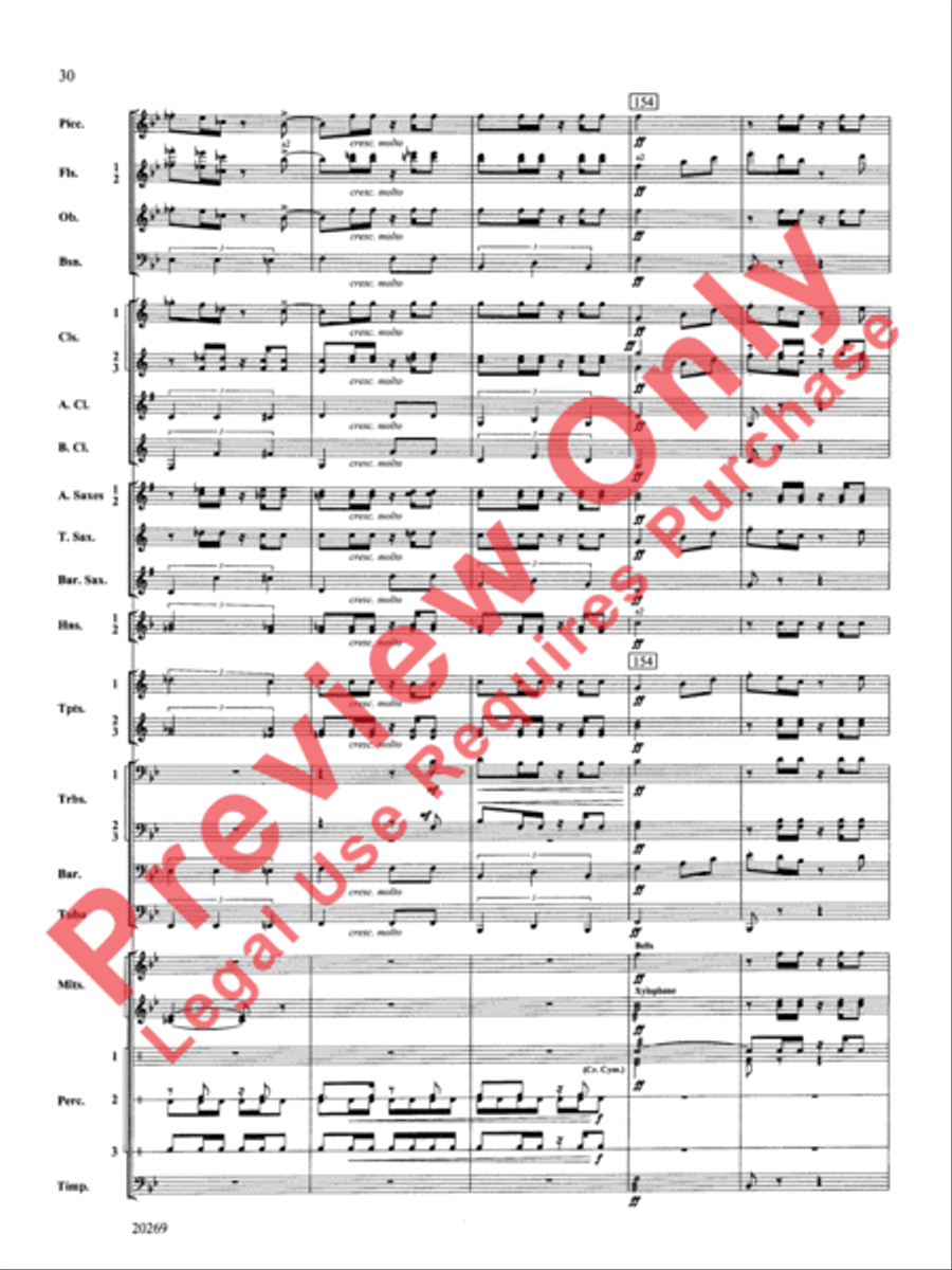 Night in the Tropics Concert Band scores gallery preview page 31