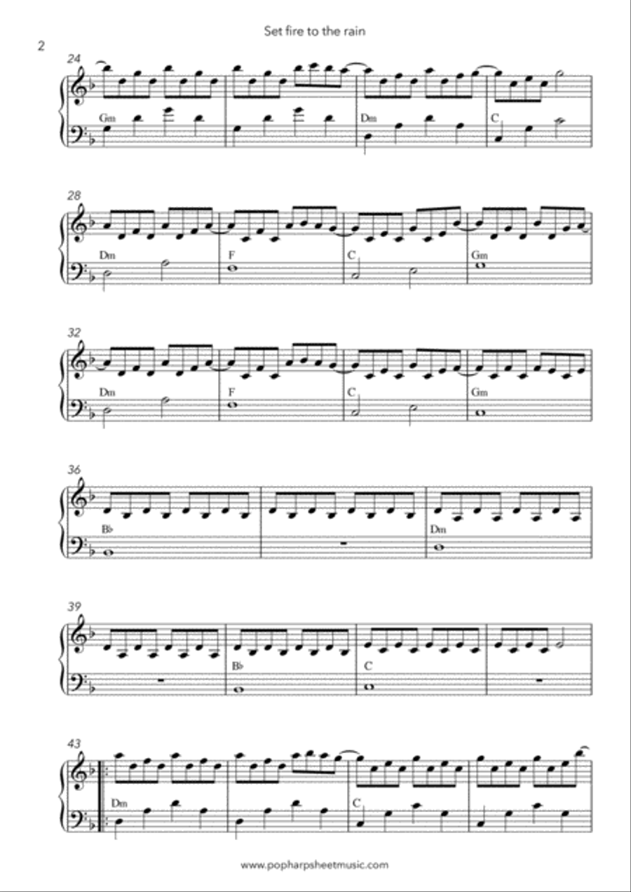 Set Fire To The Rain Harp scores gallery preview page 2