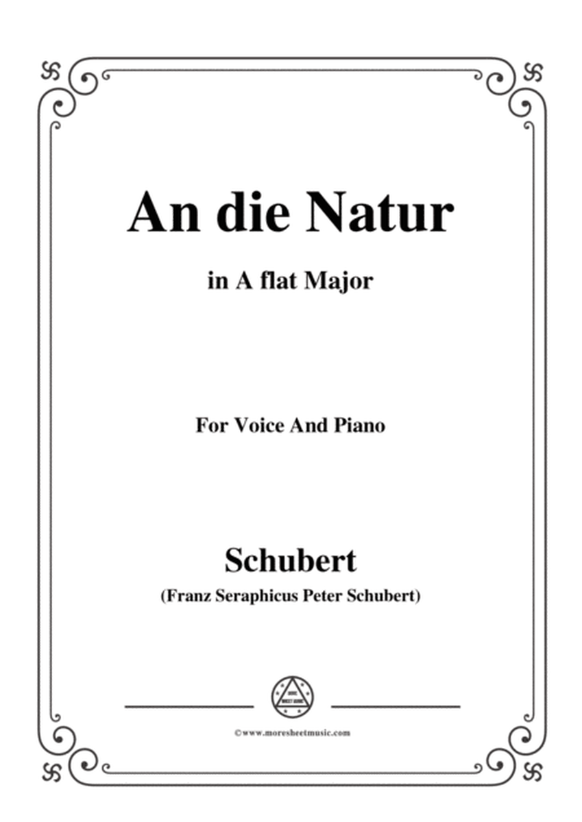 Schubert-An die Natur,in A flat Major,for Voice&Piano image number null