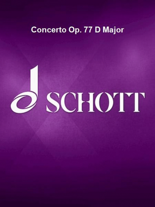 Book cover for Concerto Op. 77 D Major