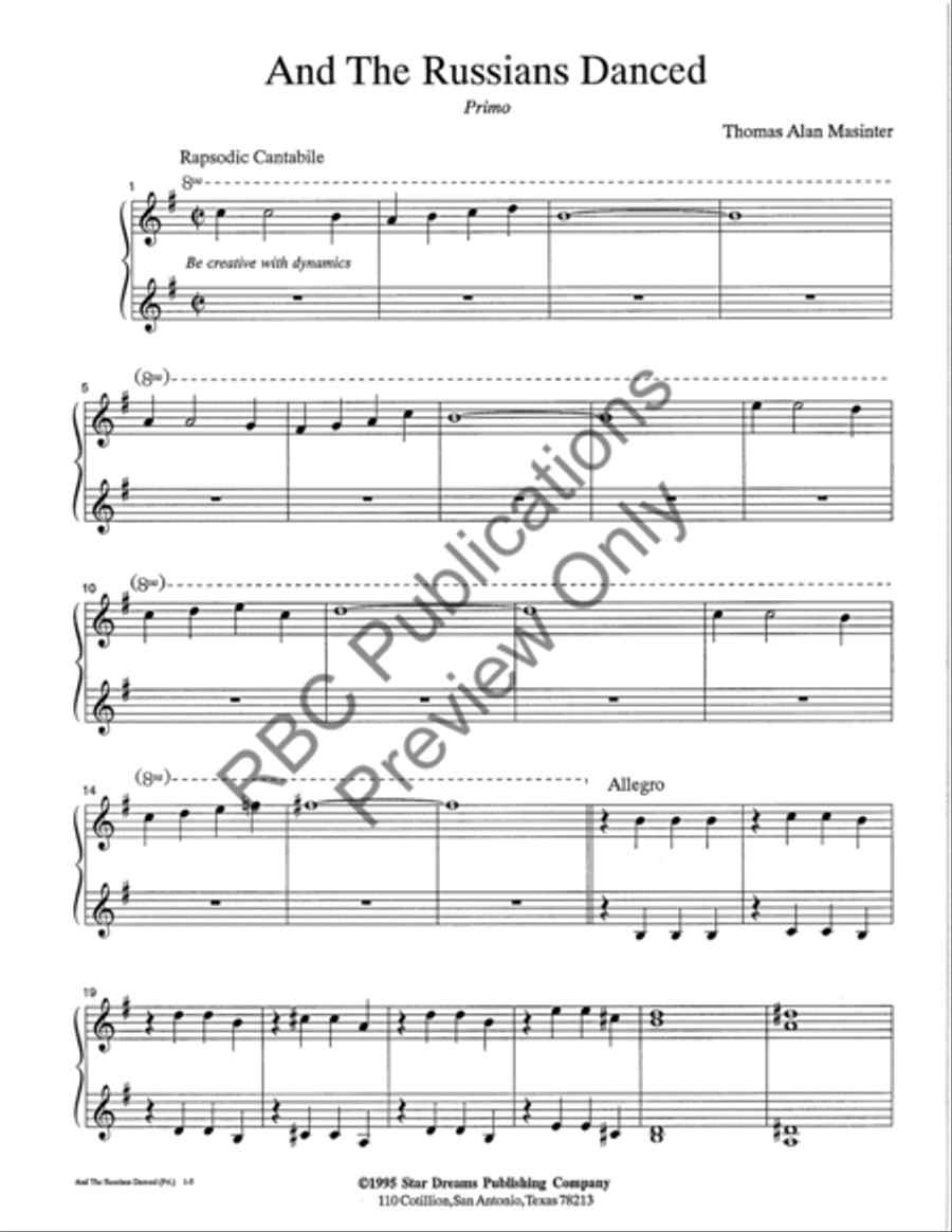 And The Russians Danced! And The Russians Danced! Piano Solo scores gallery preview page 4