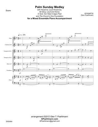 Book cover for PALM SUNDAY MEDLEY - MIXED ENSEMBLE with PIANO (Flute, Clarinet, 2 Trumpets, Horn, Trombone)