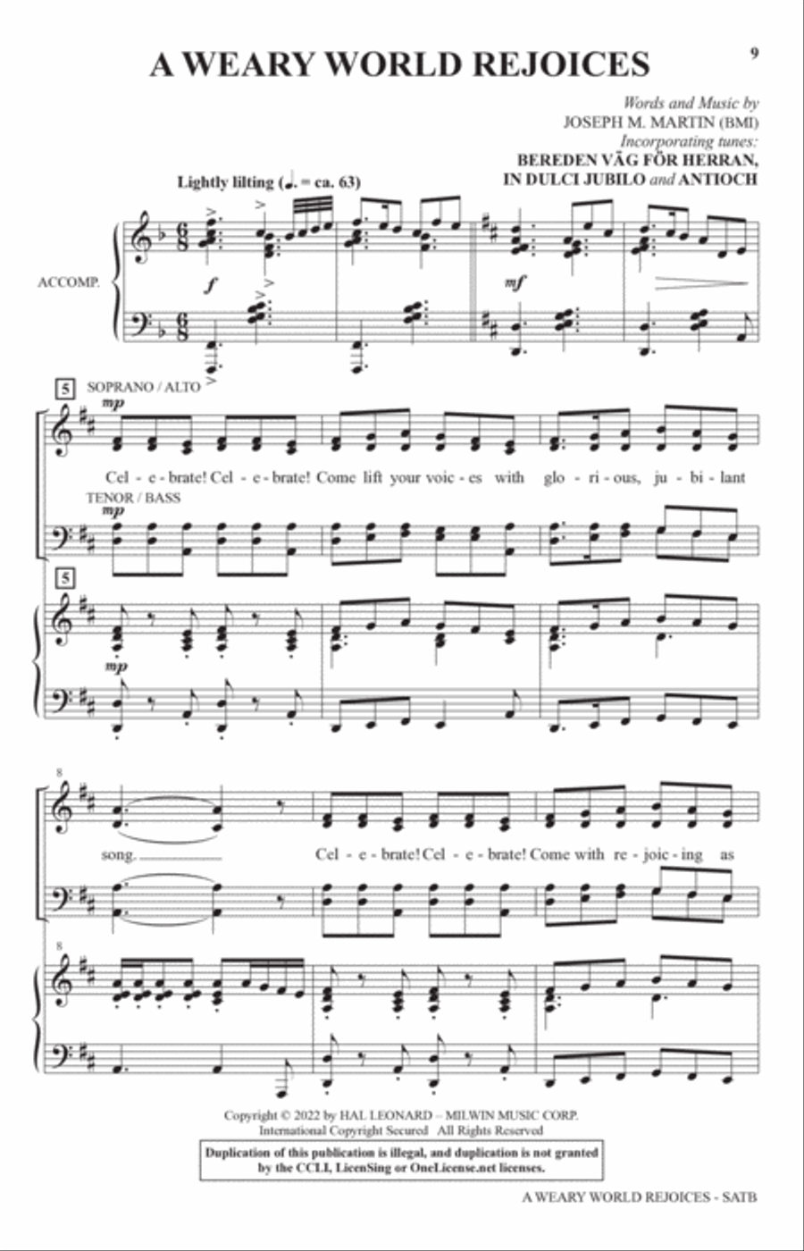 A Weary World Rejoices (A Chamber Cantata For Christmas) 4-Part scores gallery preview page 6