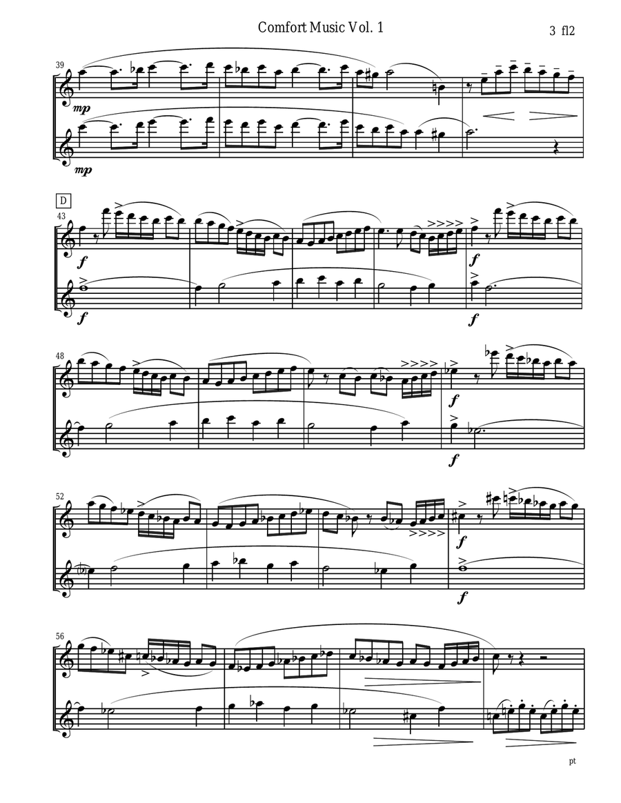 Comfort Music for Flute Duet Flute Duet scores gallery preview page 3