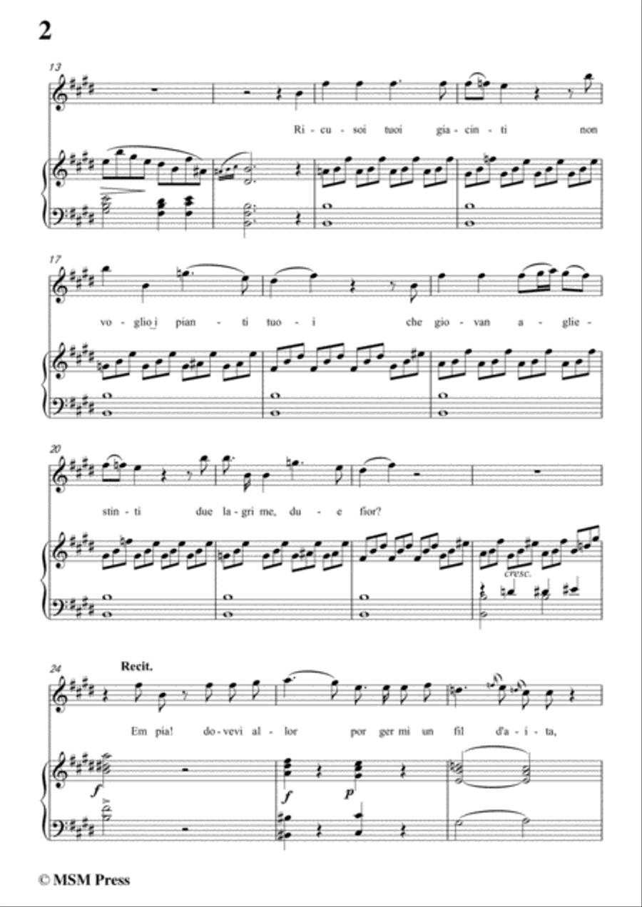 Schubert-Non t'accostar all'urna,D.688 No.1,in E Major,for Voice&Piano Voice scores gallery preview page 4
