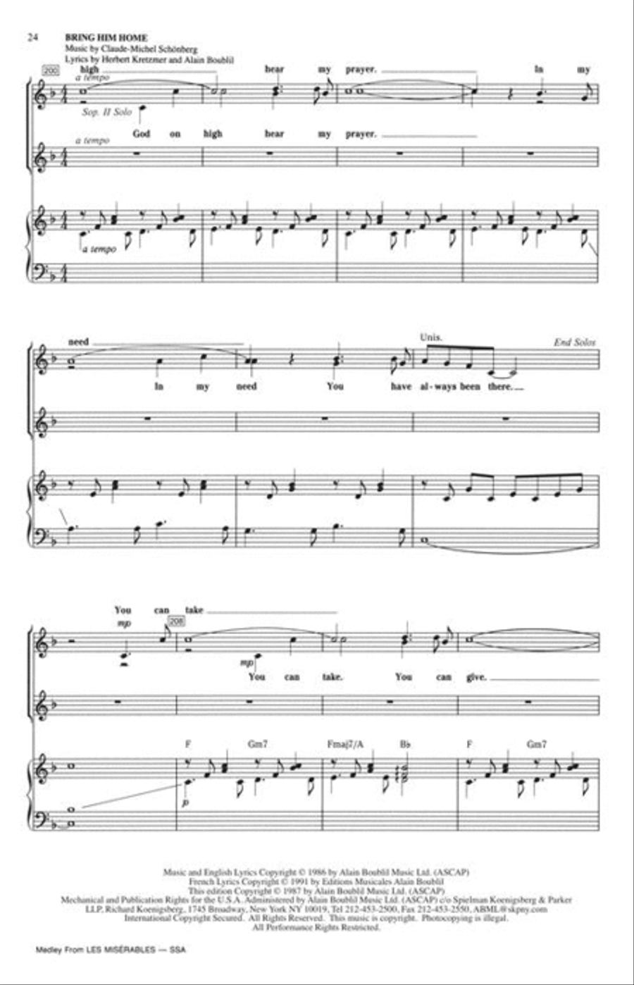 Les Misérables (Choral Medley) SSA scores gallery preview page 9