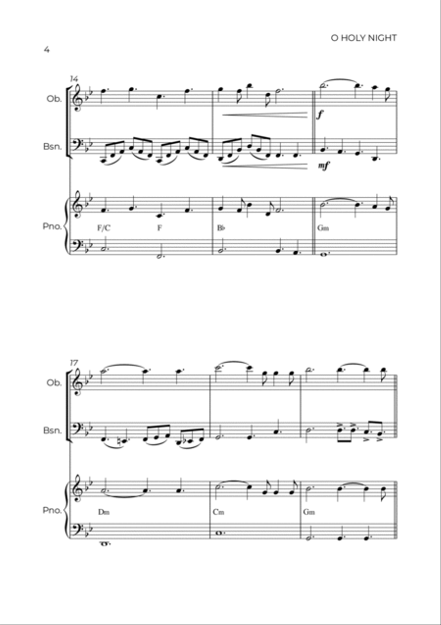 O Holy Night Woodwind Duet scores gallery preview page 4