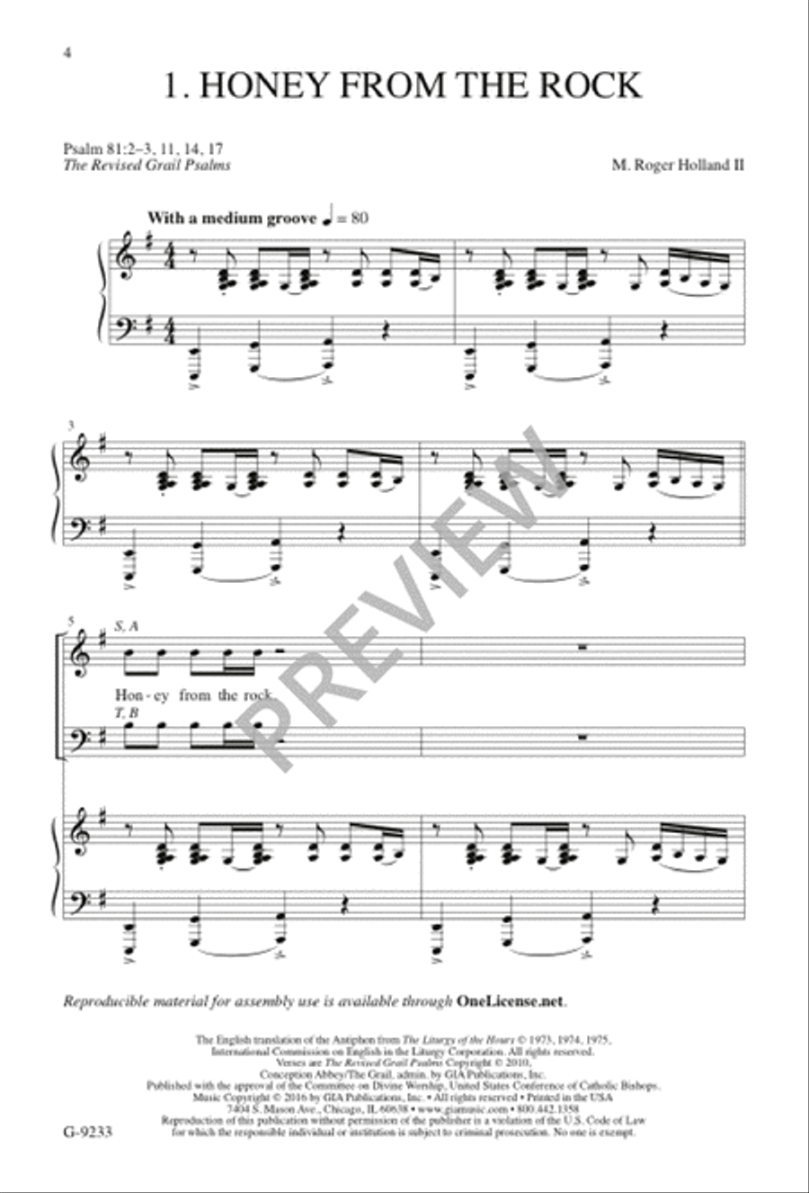 Honey from the Rock - Volume 1 4-Part scores gallery preview page 5