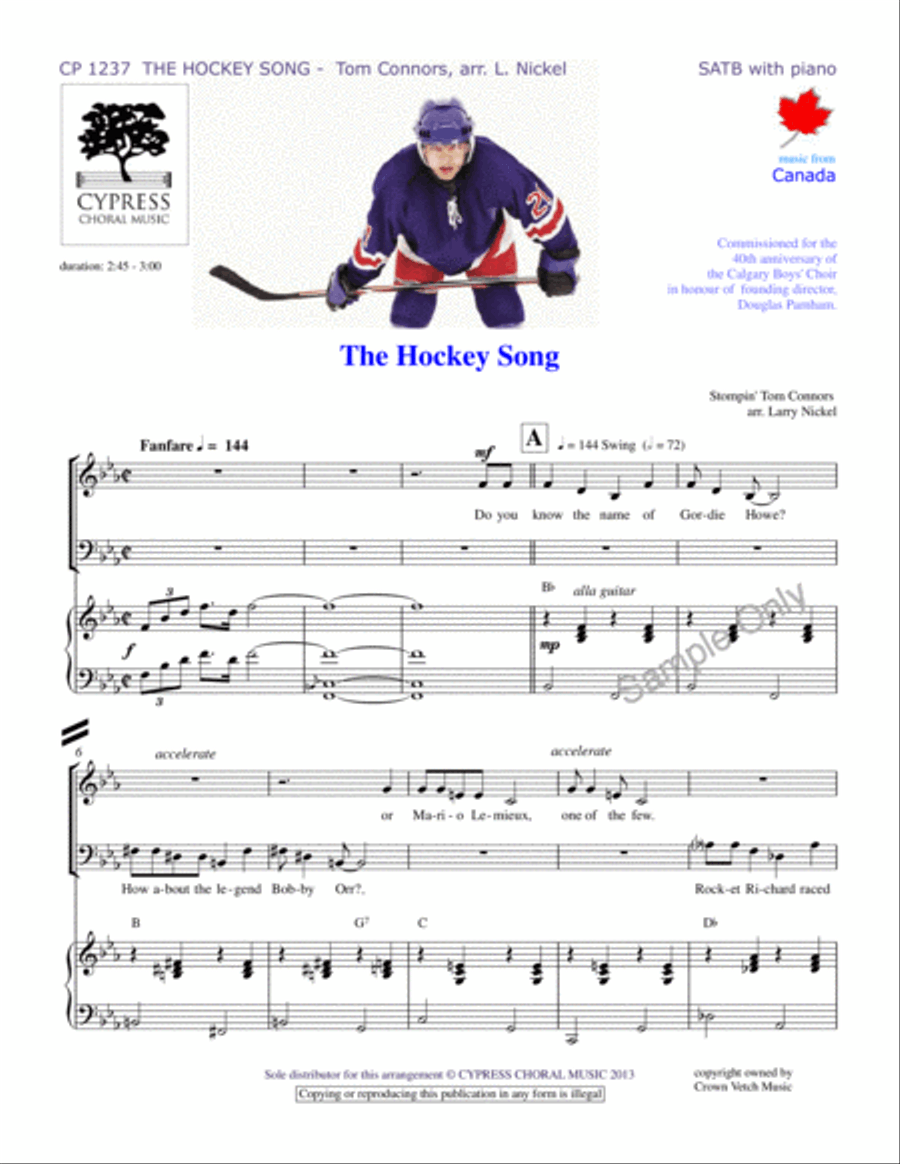 The Hockey Song 4-Part scores gallery preview page 2