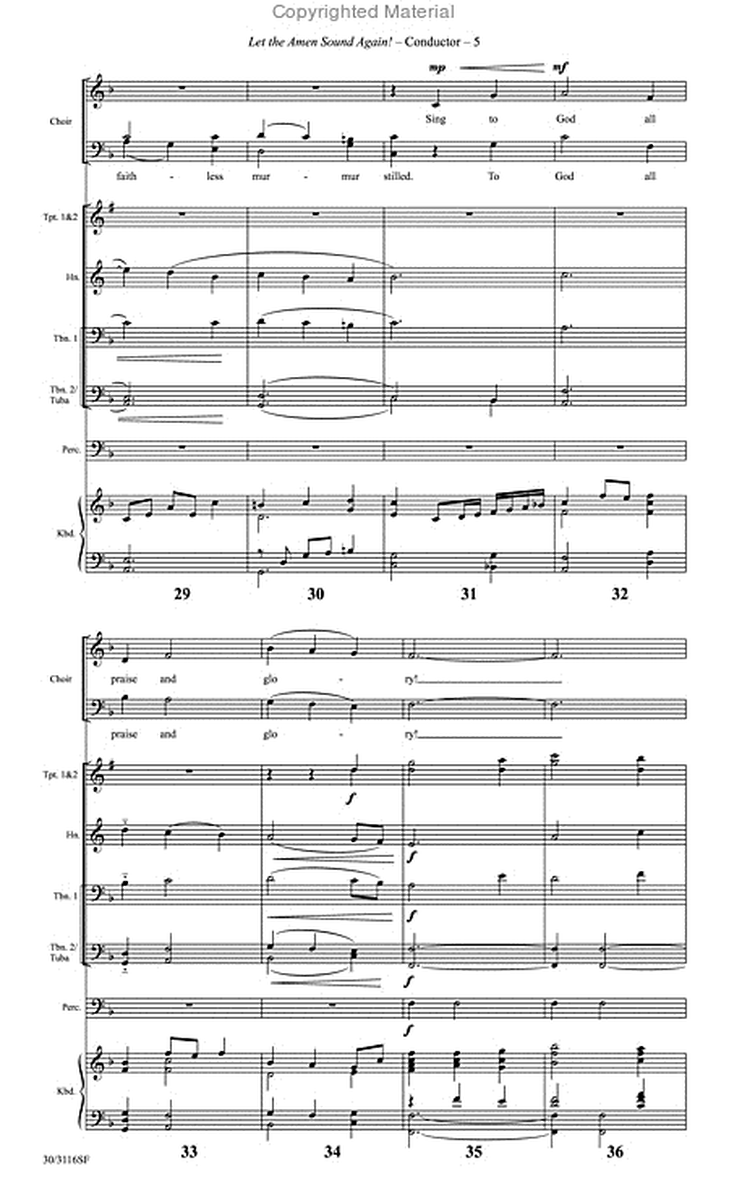 Let the Amen Sound Again! - Brass and Percussion Score and Parts image number null