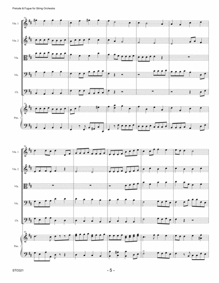 PRELUDE & FUGUE (Bach) for Intermediate STRING ORCHESTRA with Piano Accompaniment image number null