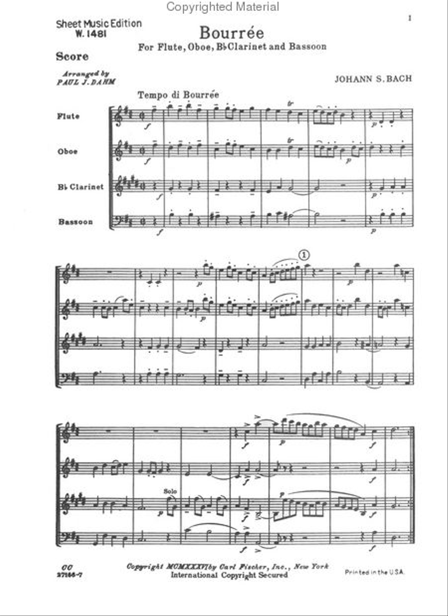 Bourree Bassoon scores gallery preview page 2