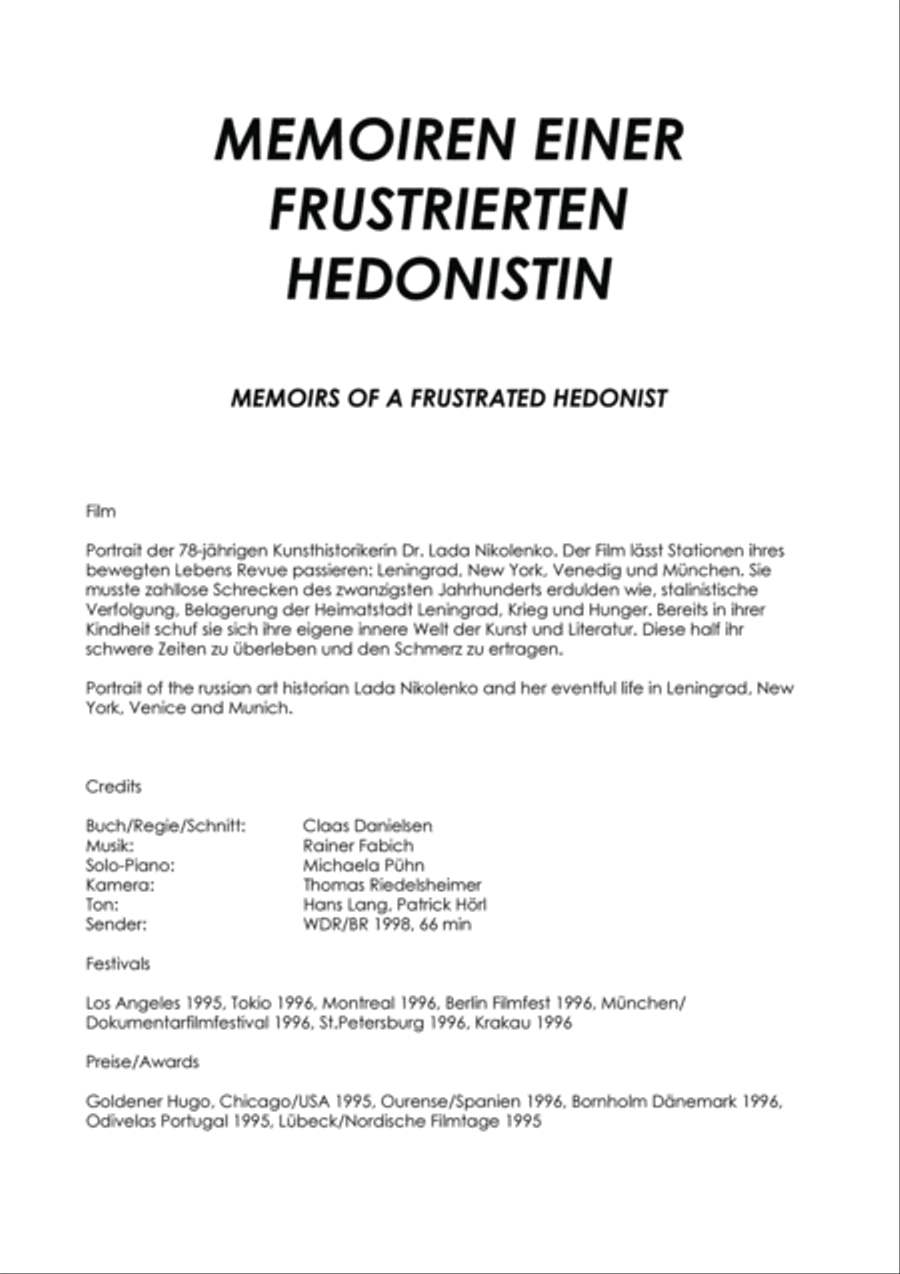 Memoirs of a frustrated Hedonist (Film music) Piano Solo scores gallery preview page 4