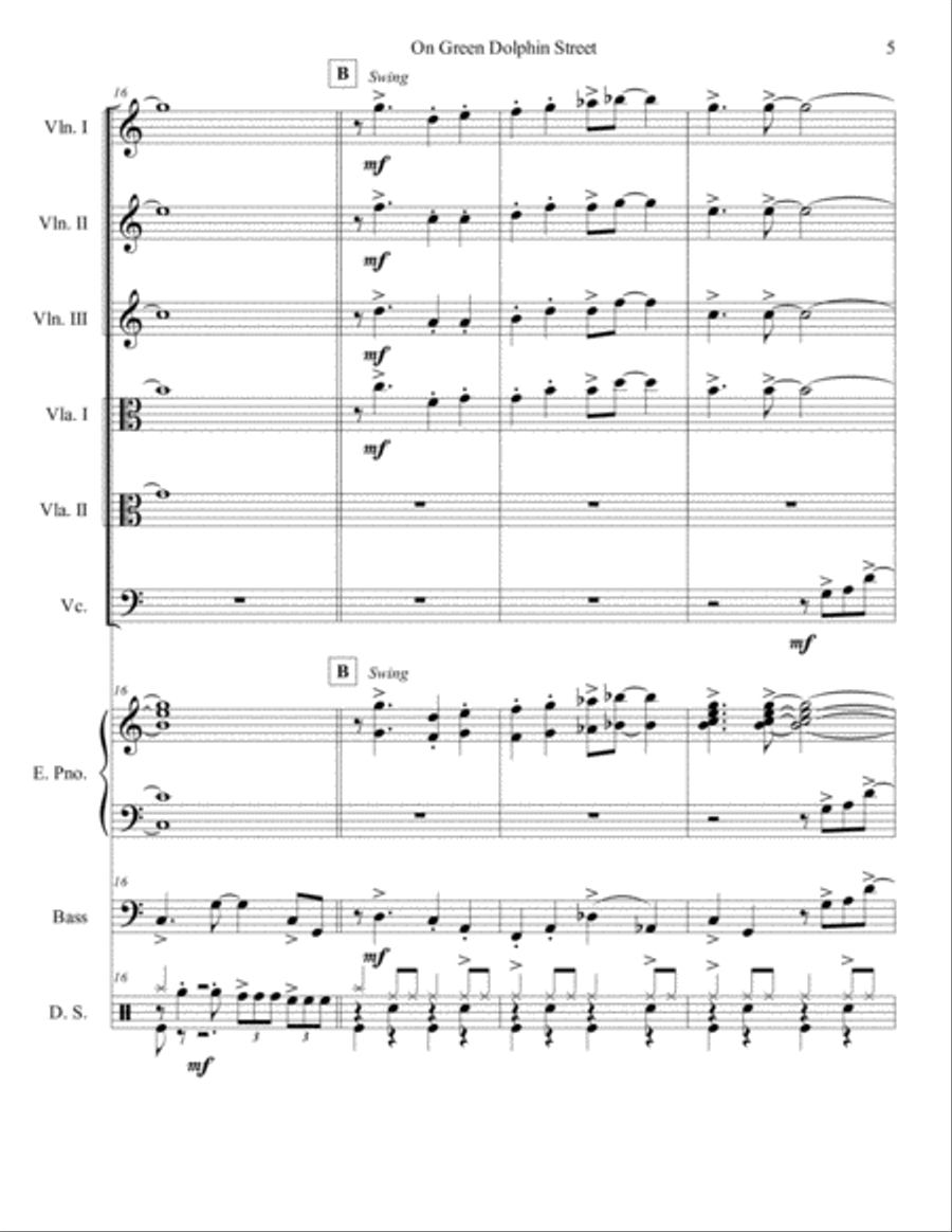 On Green Dolphin Street Set of Parts scores gallery preview page 5