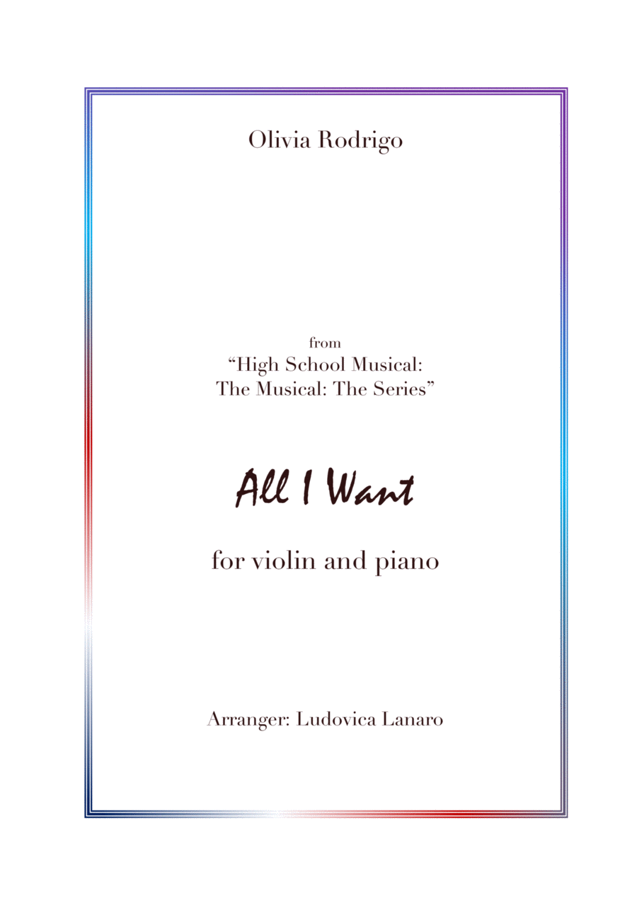 All I Want Violin Solo scores gallery preview page 1