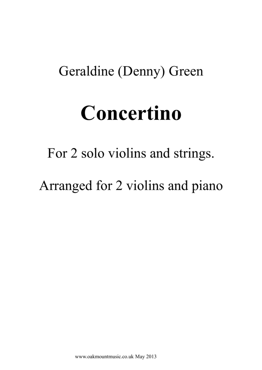 Concertino For Two Solo Violins and Strings (Piano Reduction Arrangement) image number null