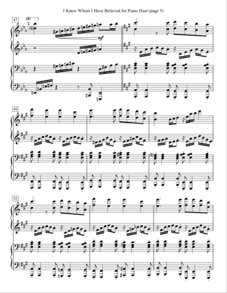 I Know Whom I Have Believed for Piano Duet 1 Piano, 4-Hands scores gallery preview page 5