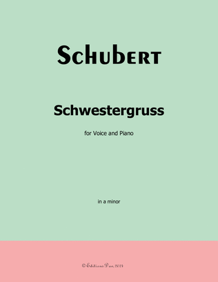 Book cover for Schwestergruss, by Schubert, in a minor