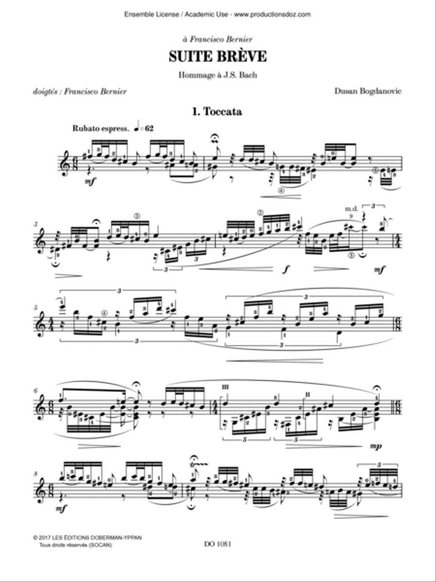 Suite brève Suite brève Classical Guitar scores gallery preview page 3