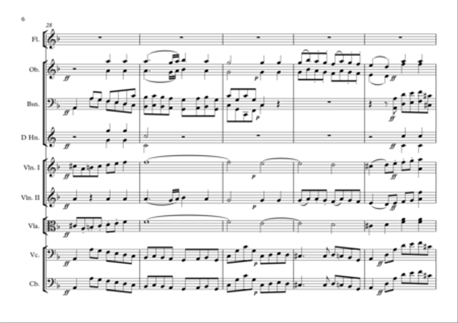 Bach Gavotte in D minor Chamber Orchestra scores gallery preview page 6