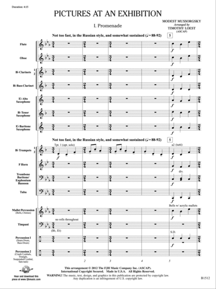 Pictures at an Exhibition: Score Concert Band scores gallery preview page 3