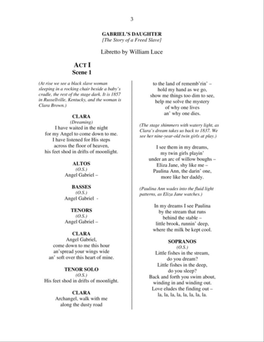 Gabriel's Daugher (Downloadable Libretto) Libretti scores gallery preview page 2
