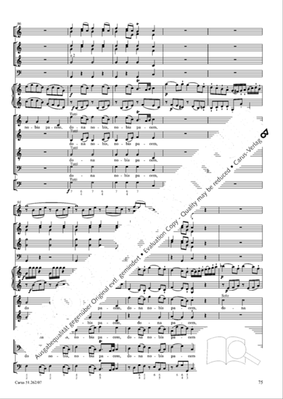 Missa longa in C major (Missa longa in C) 4-Part scores gallery preview page 76
