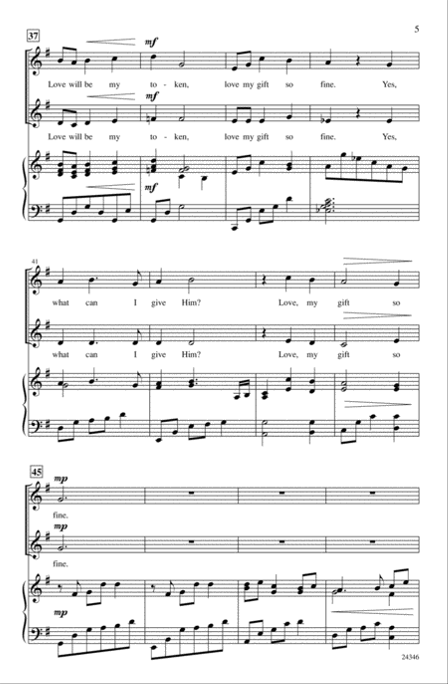 What Can I Give Him? Unison Choir scores gallery preview page 4