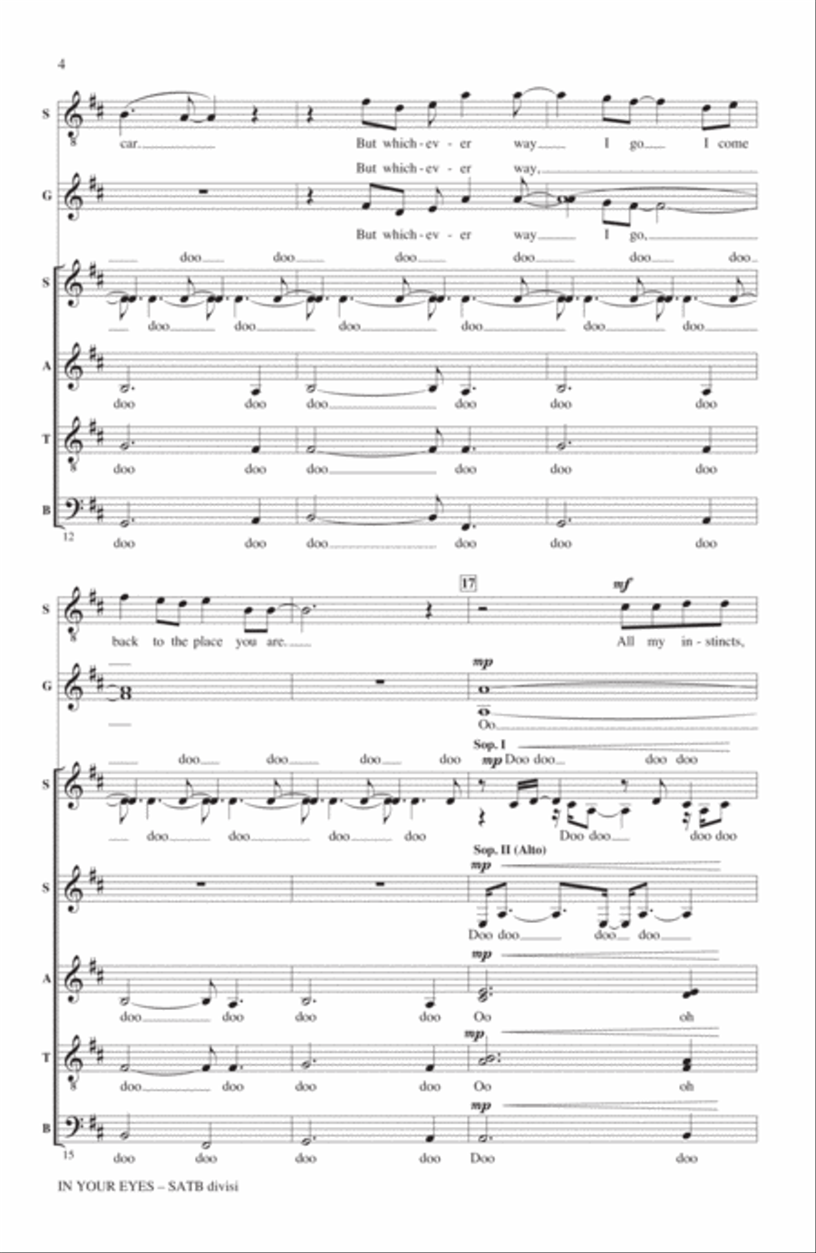 In Your Eyes In Your Eyes 4-Part scores gallery preview page 3