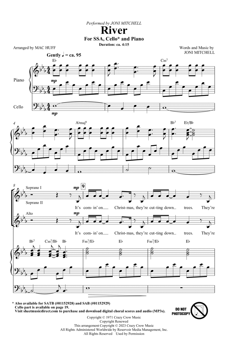 River (arr. Mac Huff) SSA scores gallery preview page 1