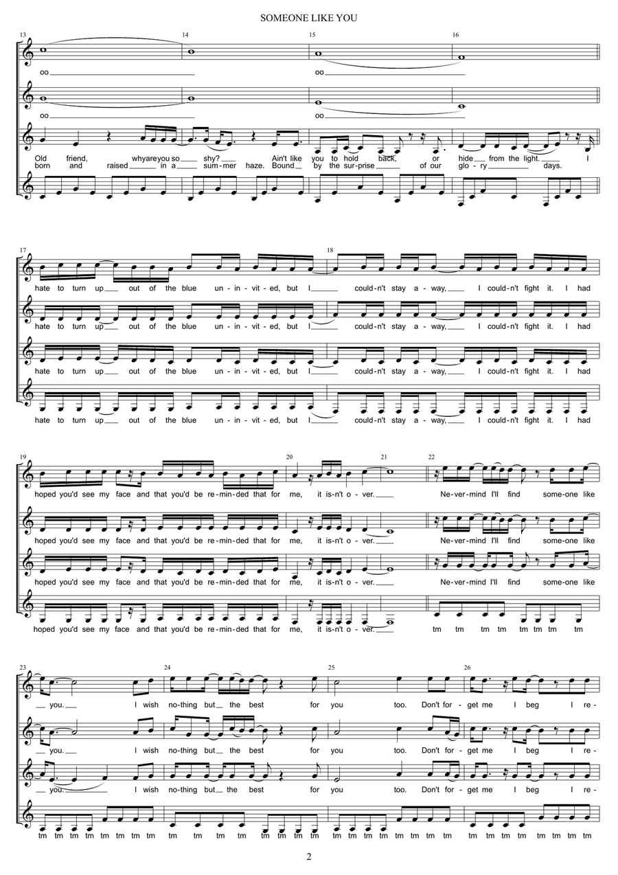 Someone Like You SSAA scores gallery preview page 2