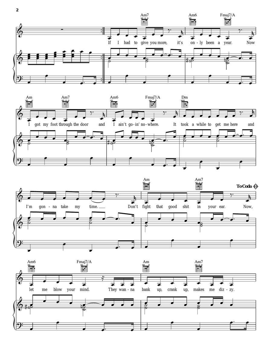 Let Me Blow Ya Mind Let Me Blow Ya Mind Piano, Vocal, Guitar scores gallery preview page 2