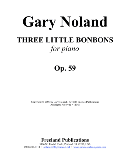 "Three Little Bonbons" for piano Op. 59