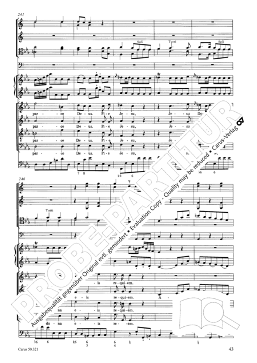 Requiem in C minor 4-Part scores gallery preview page 49