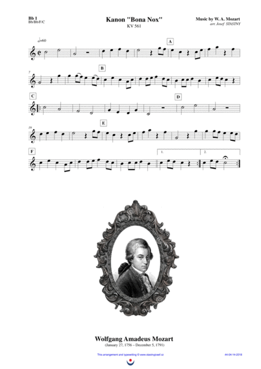Canon "Bona Nox" (Mozart) image number null