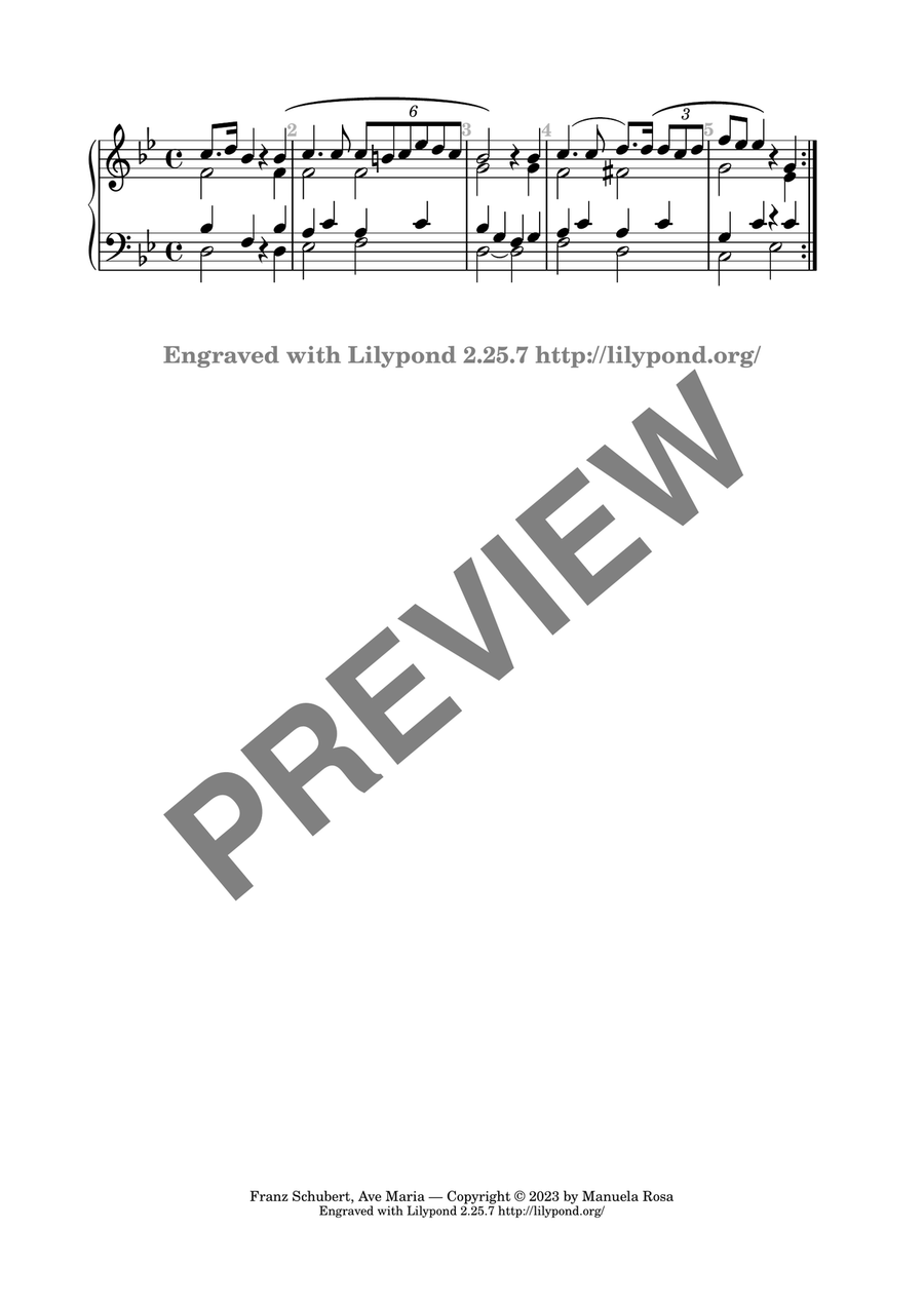 Ave Maria (Schubert) Piano Solo scores gallery preview page 3