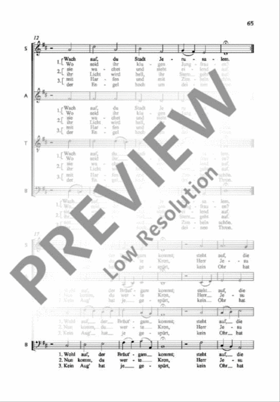 Wachet auf! ruft uns die Stimme 4-Part scores gallery preview page 4