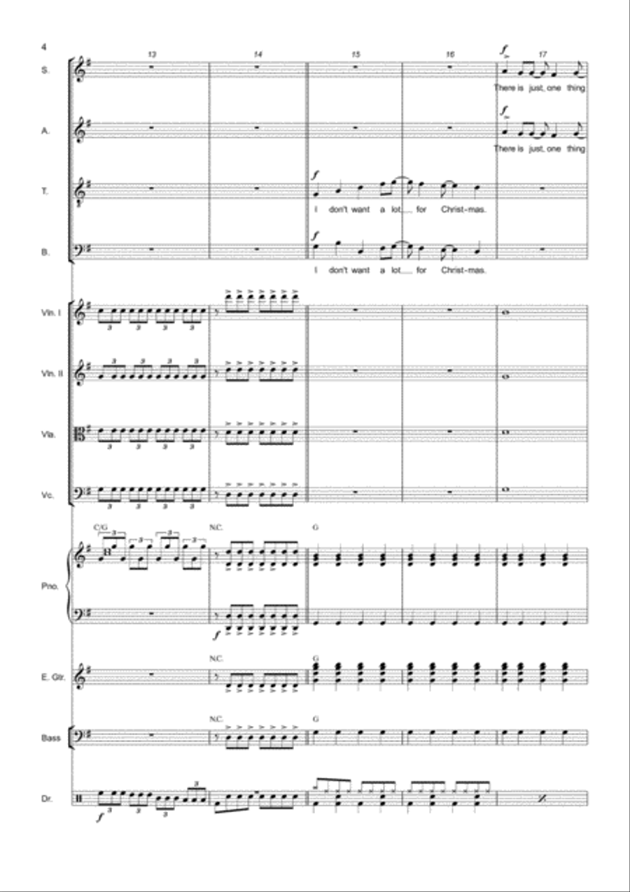 All I Want For Christmas Is You 4-Part scores gallery preview page 4